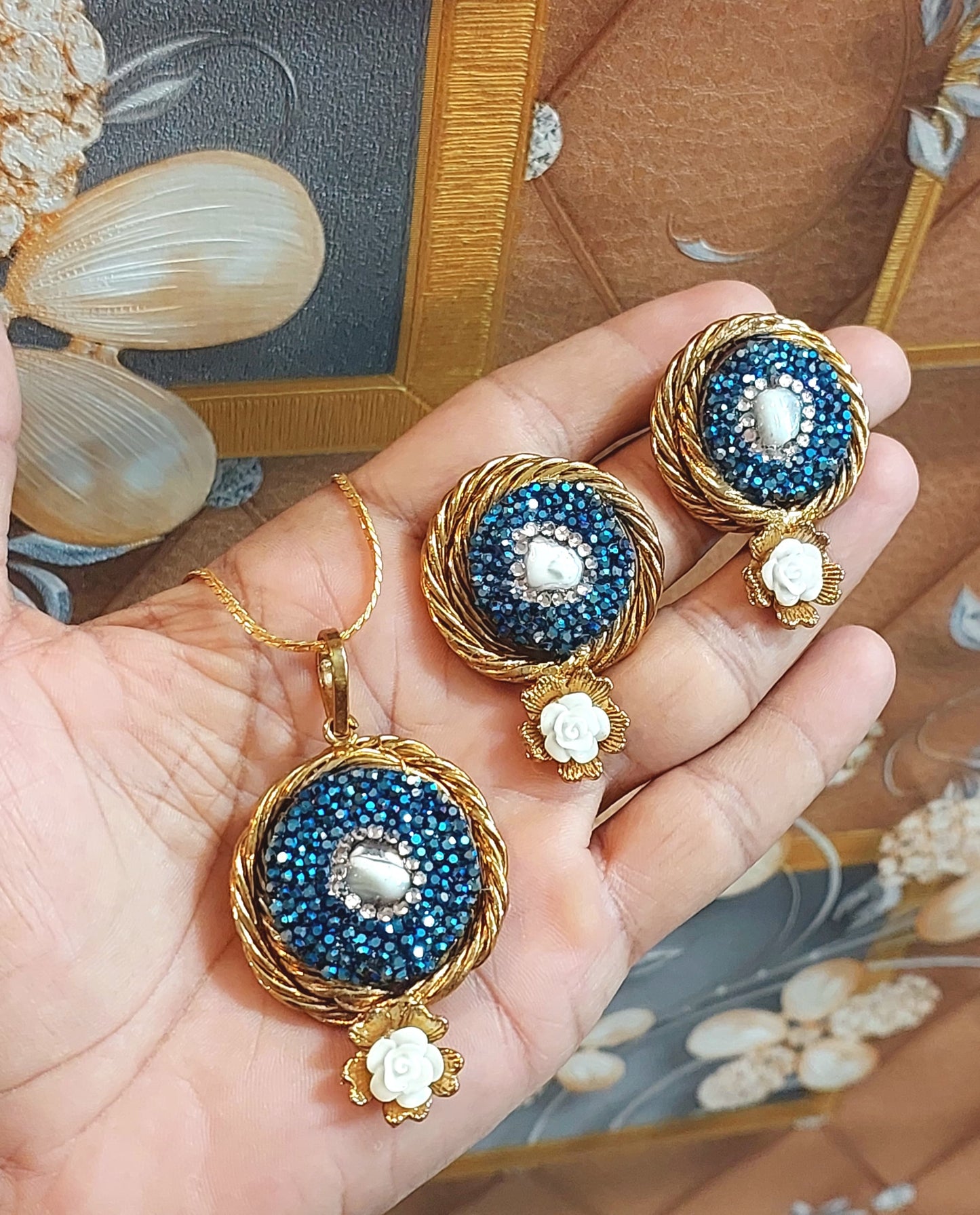 Turkish locket chain set