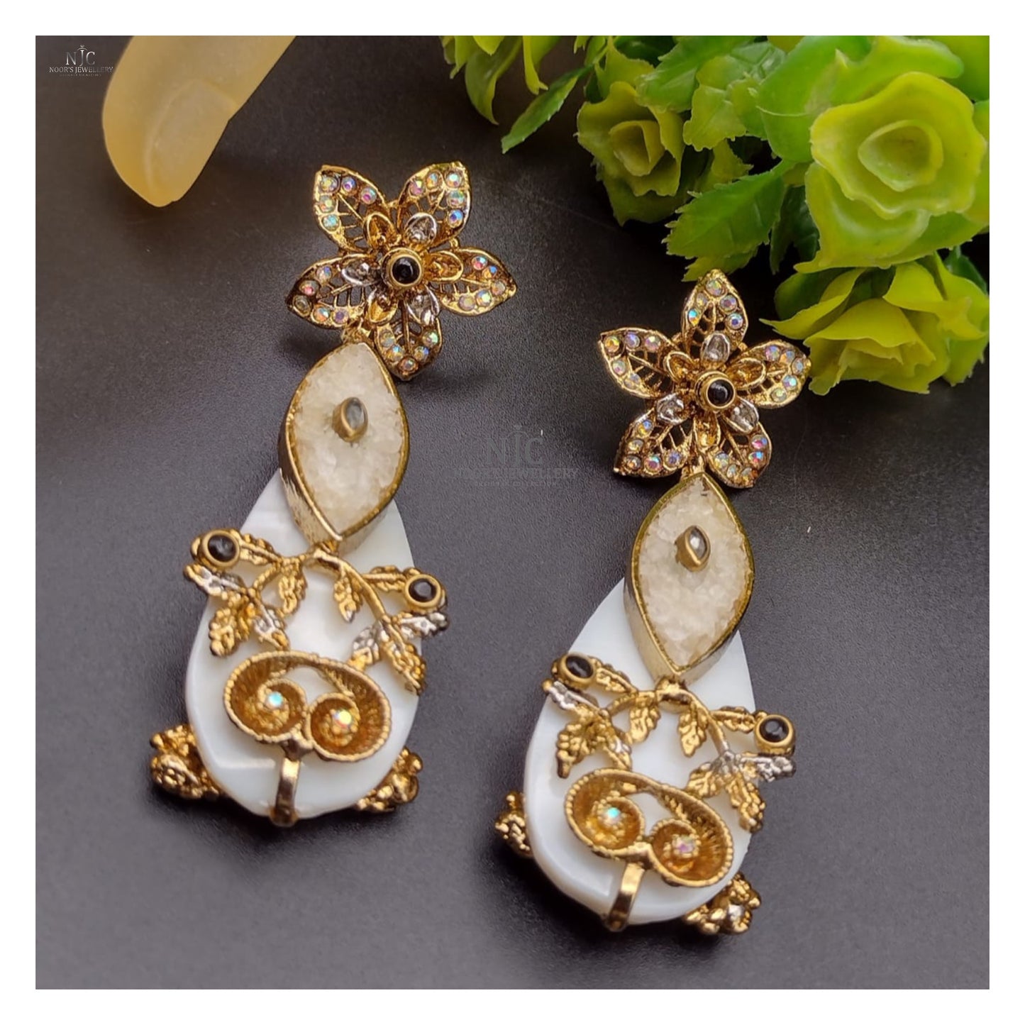 Indian style crush earrings