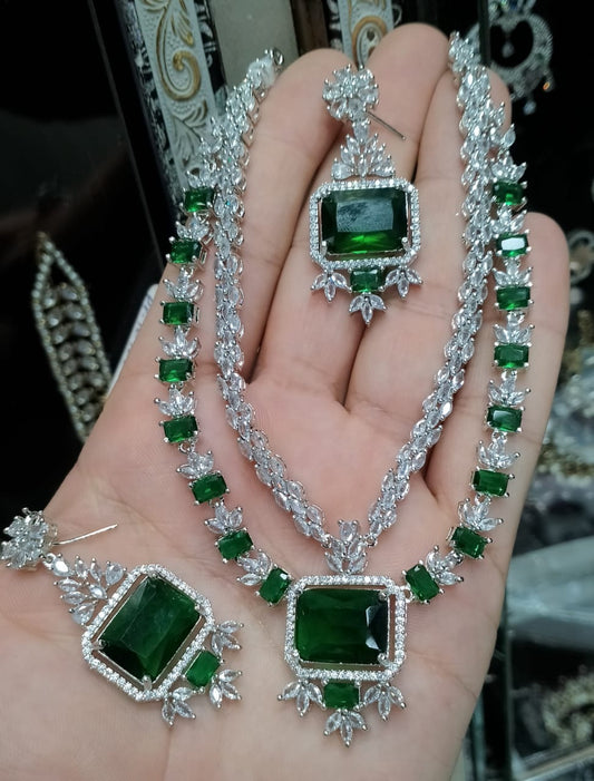 *Zircon Double Layered Necklace Sets*