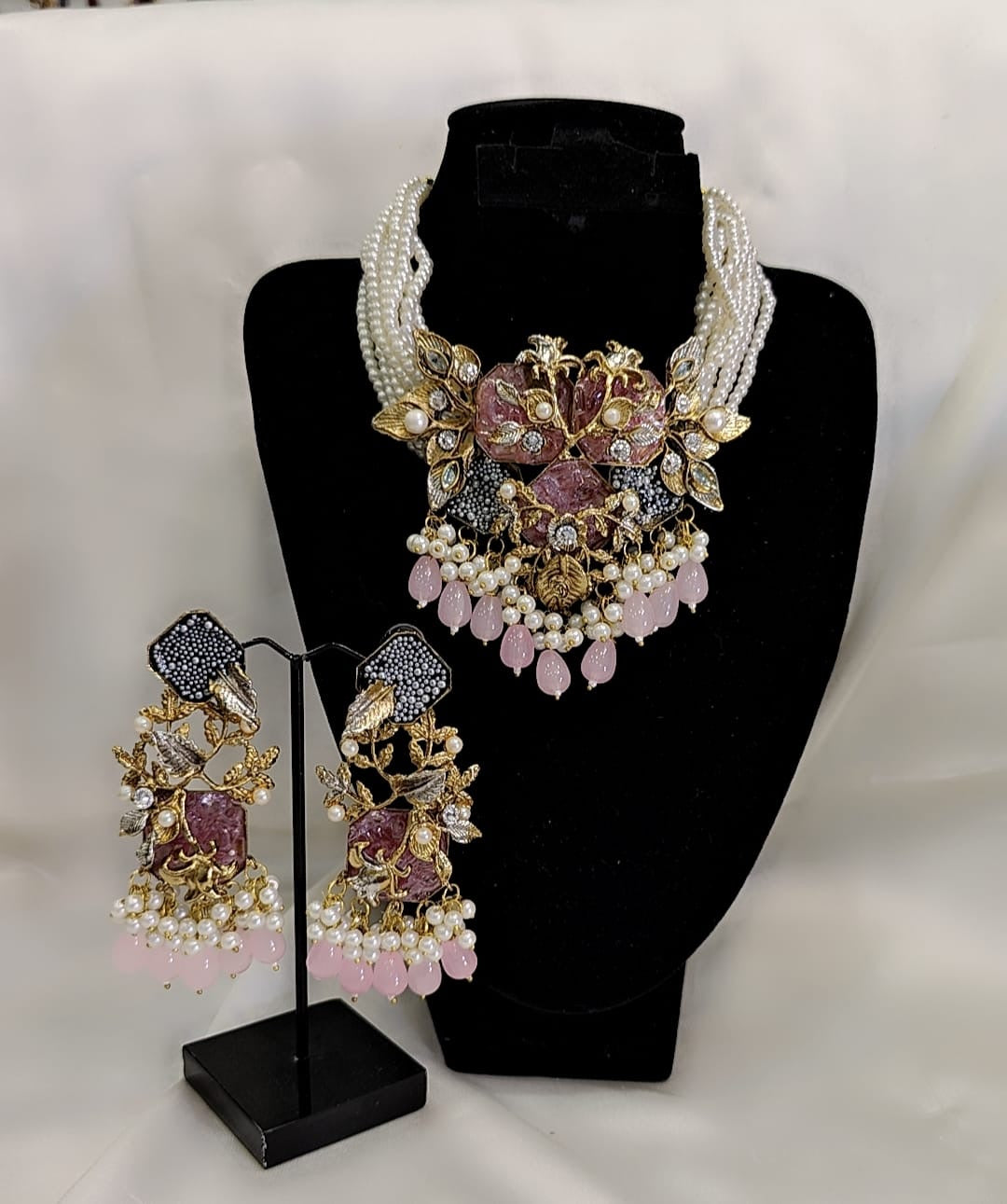 Designer collection Handmade turkish work chokkar with big size earrings