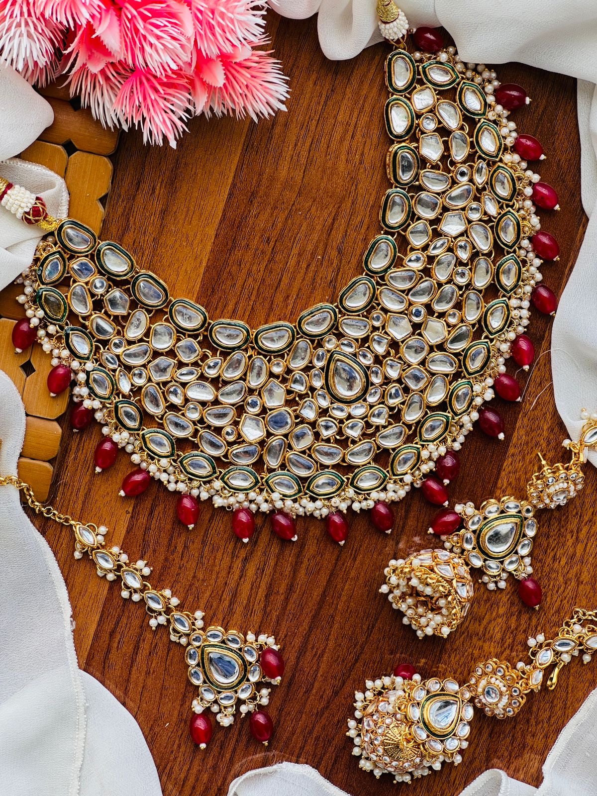 Dabbi Kundan Necklace sets Centre work Meena kaariđź’•