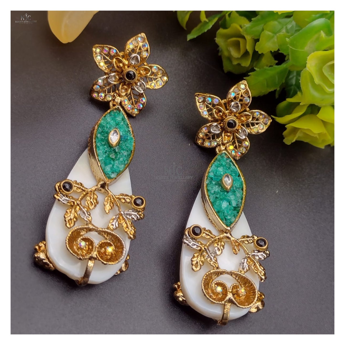 Indian style crush earrings
