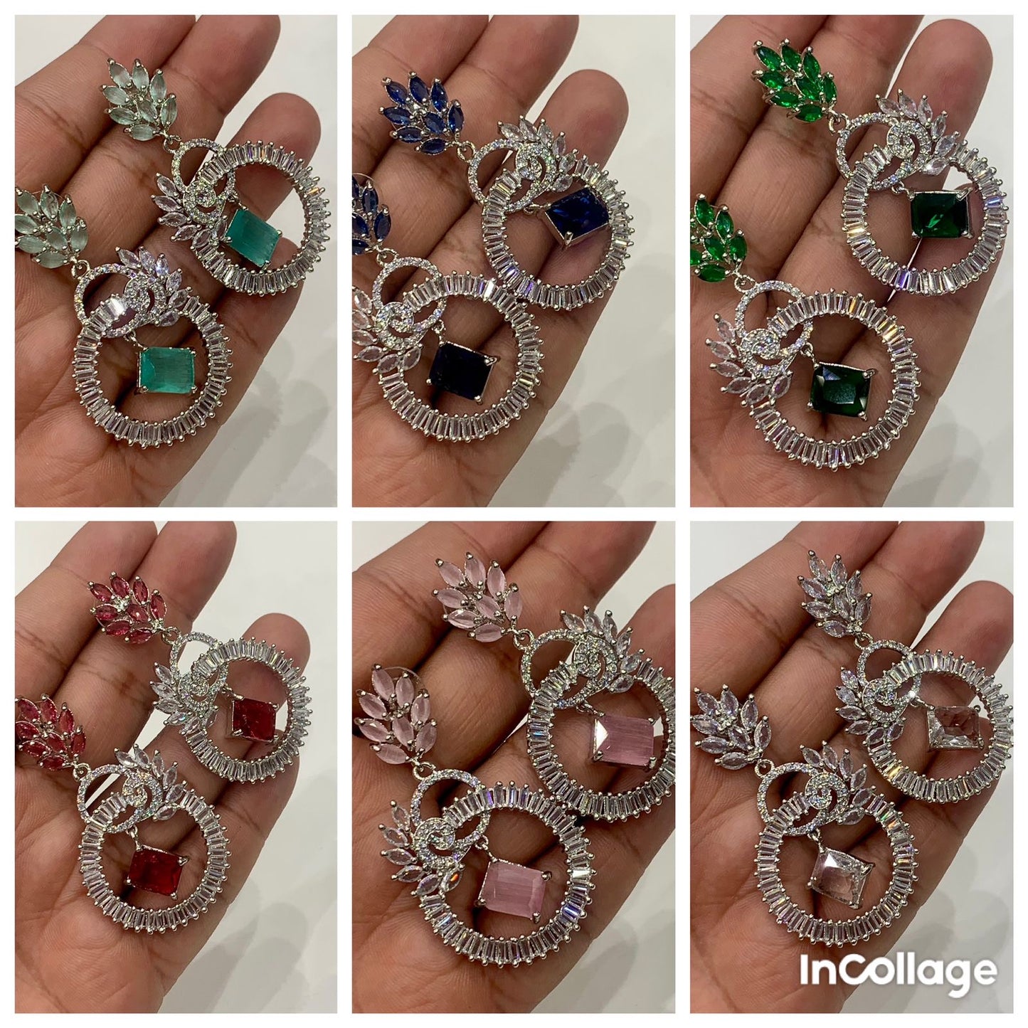 Zircon earrings danglers