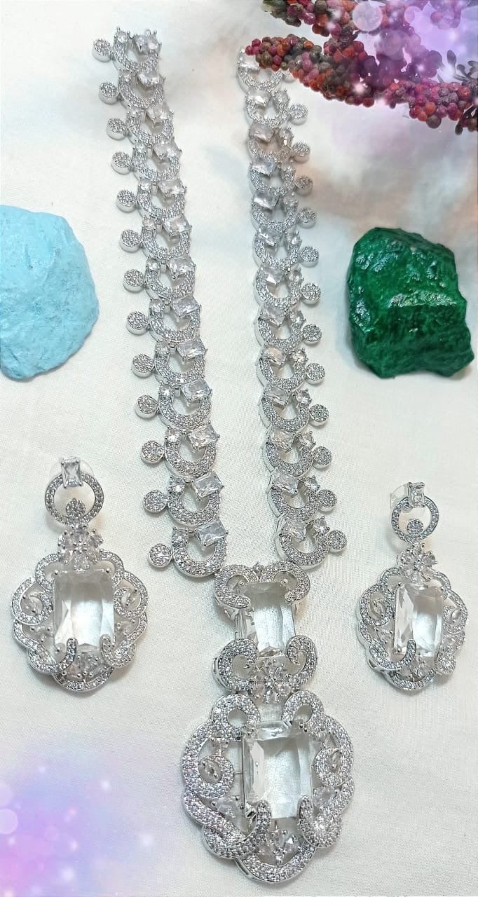 *Zircon Mala Set With Earrings*