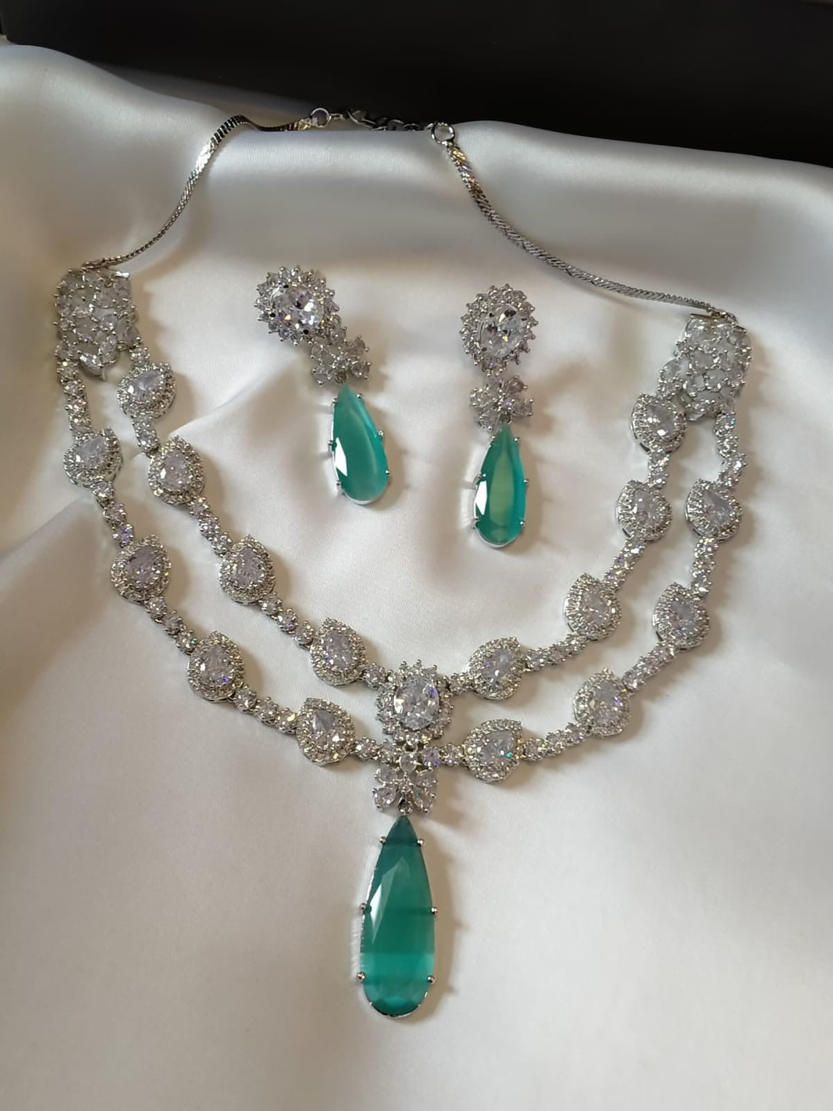 American Diamond Zircon Necklace Set