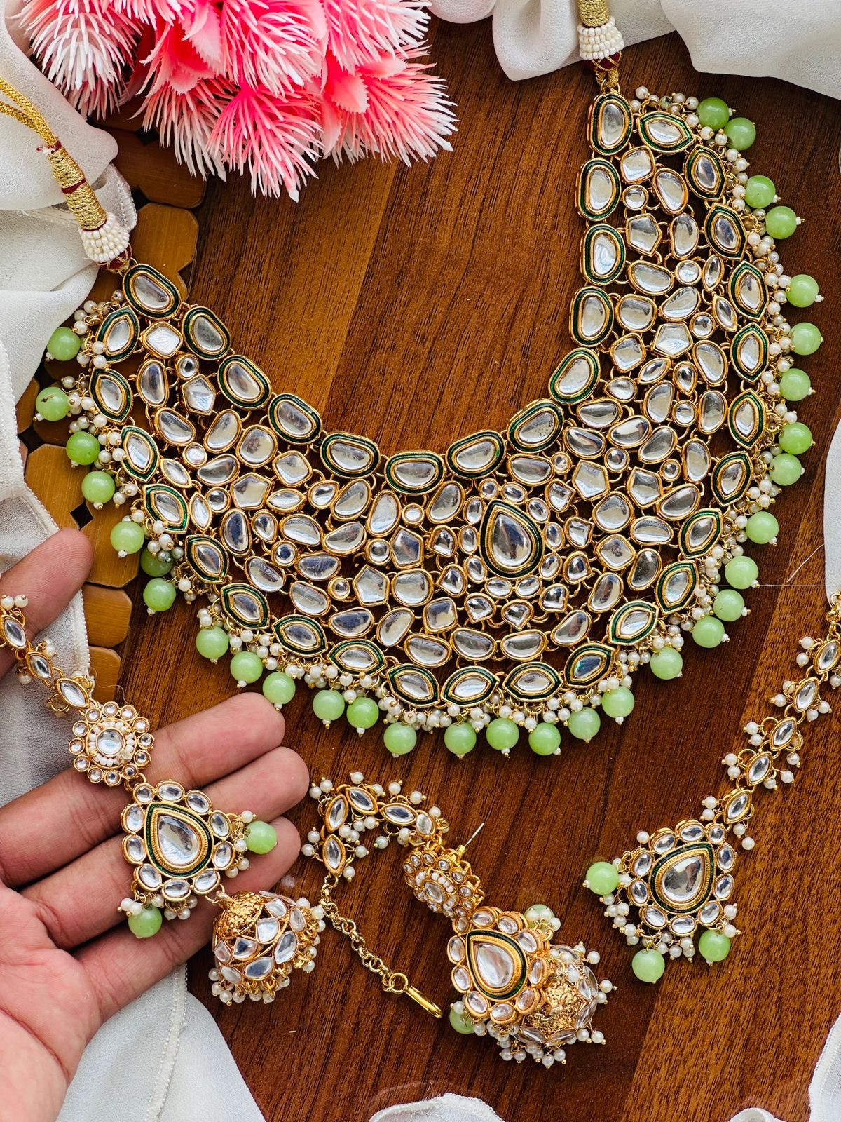 Dabbi Kundan Necklace sets Centre work Meena kaariđź’•