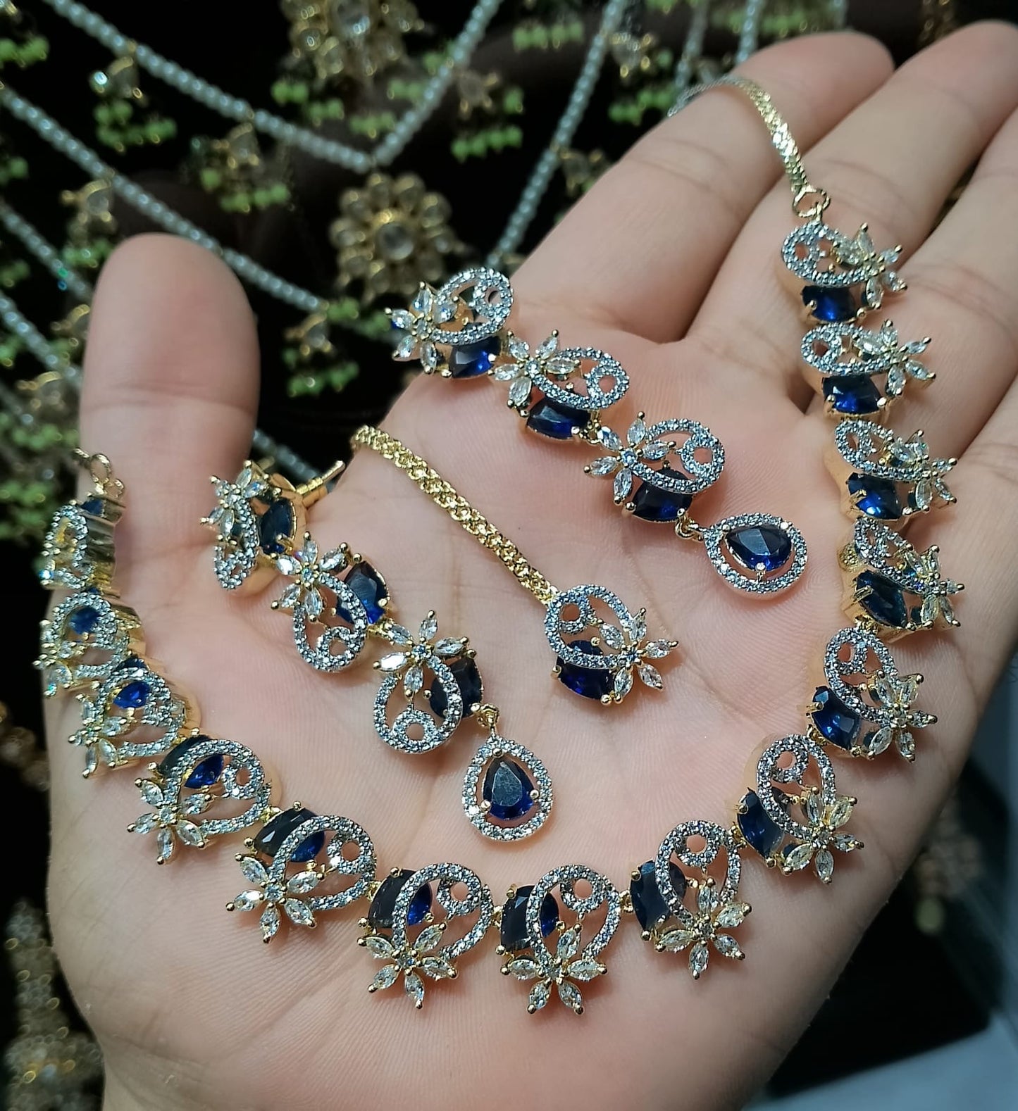 *Zircon Necklace Set with Bindiya*