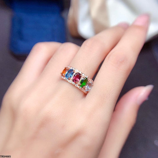 Multicolor American Diamond Ring