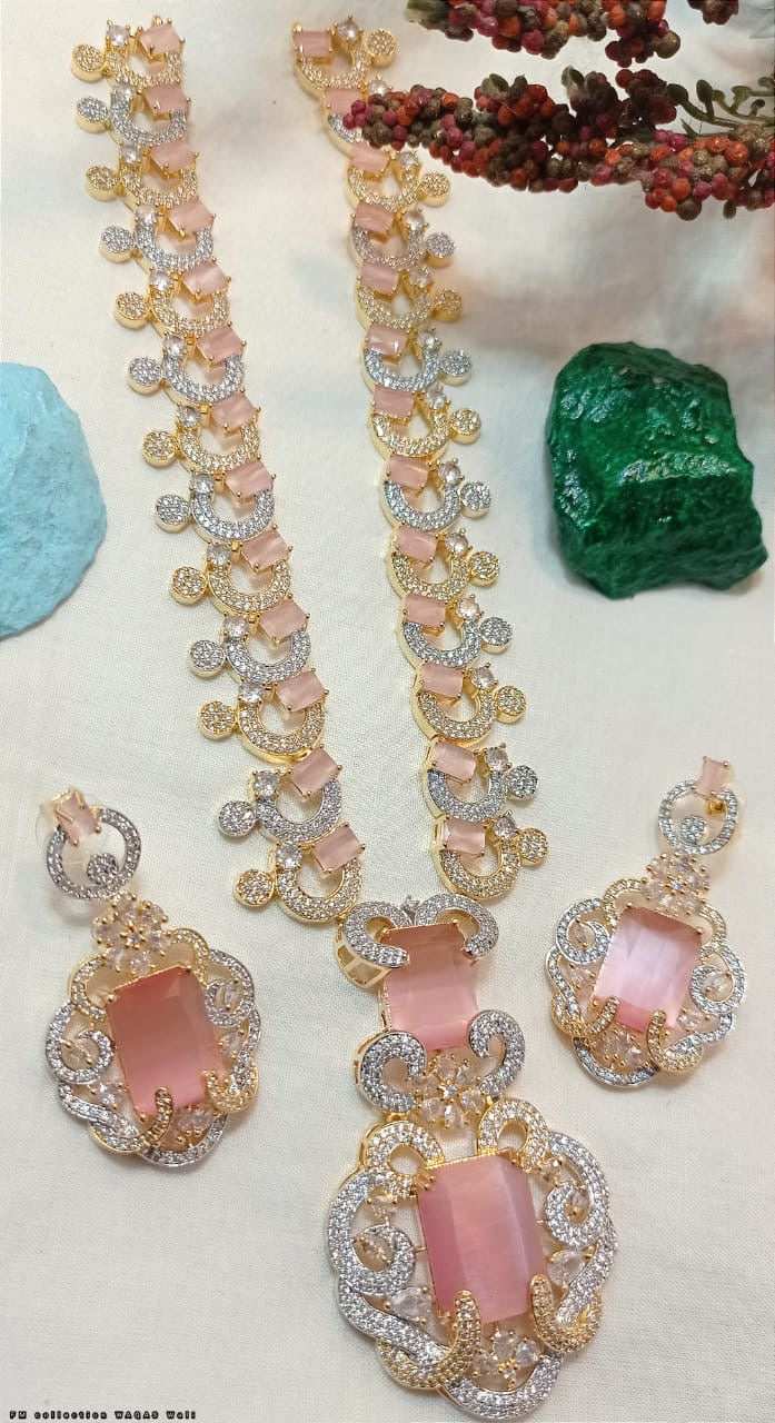 *Zircon Mala Set With Earrings*