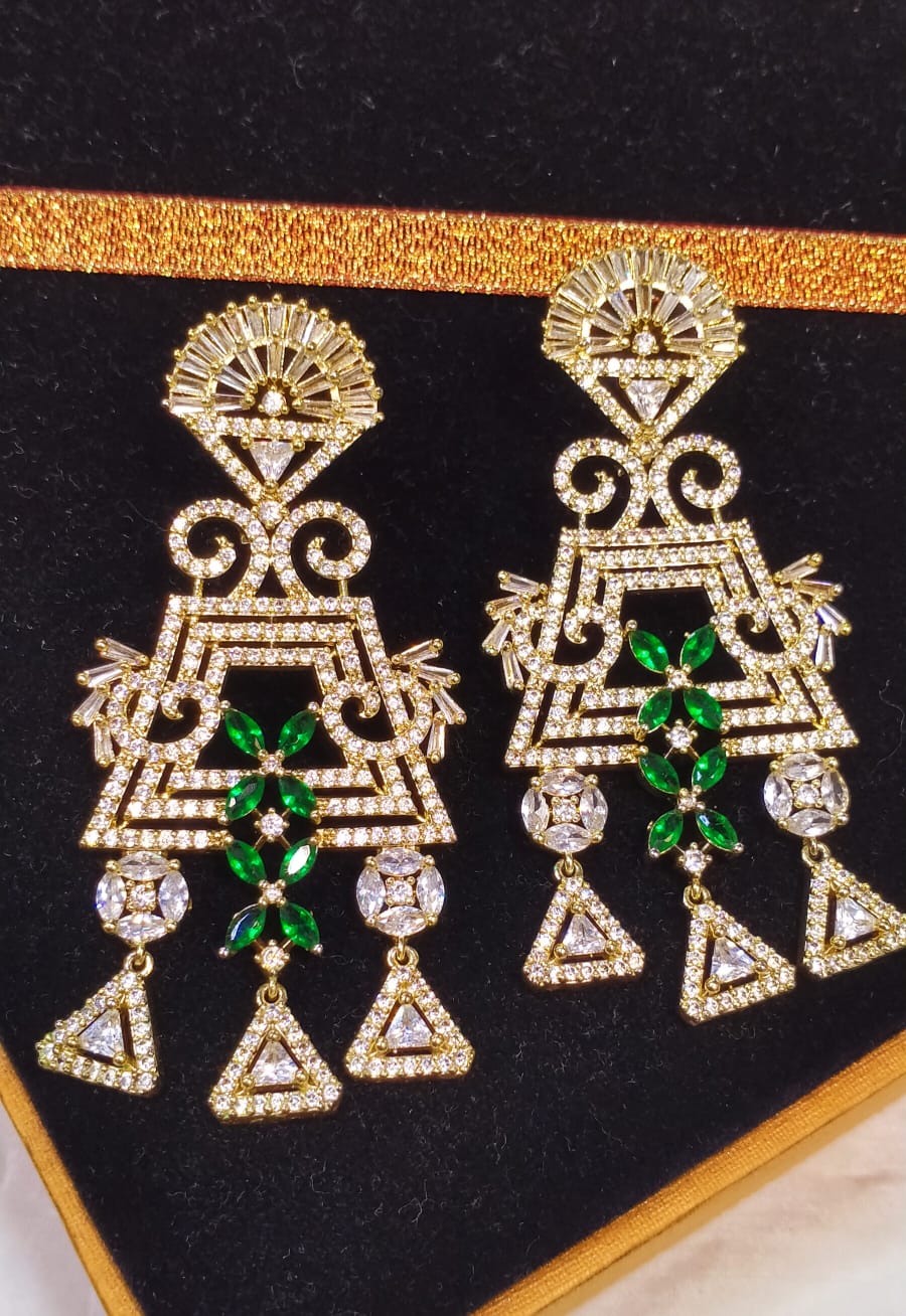 Zircon danglers earrings