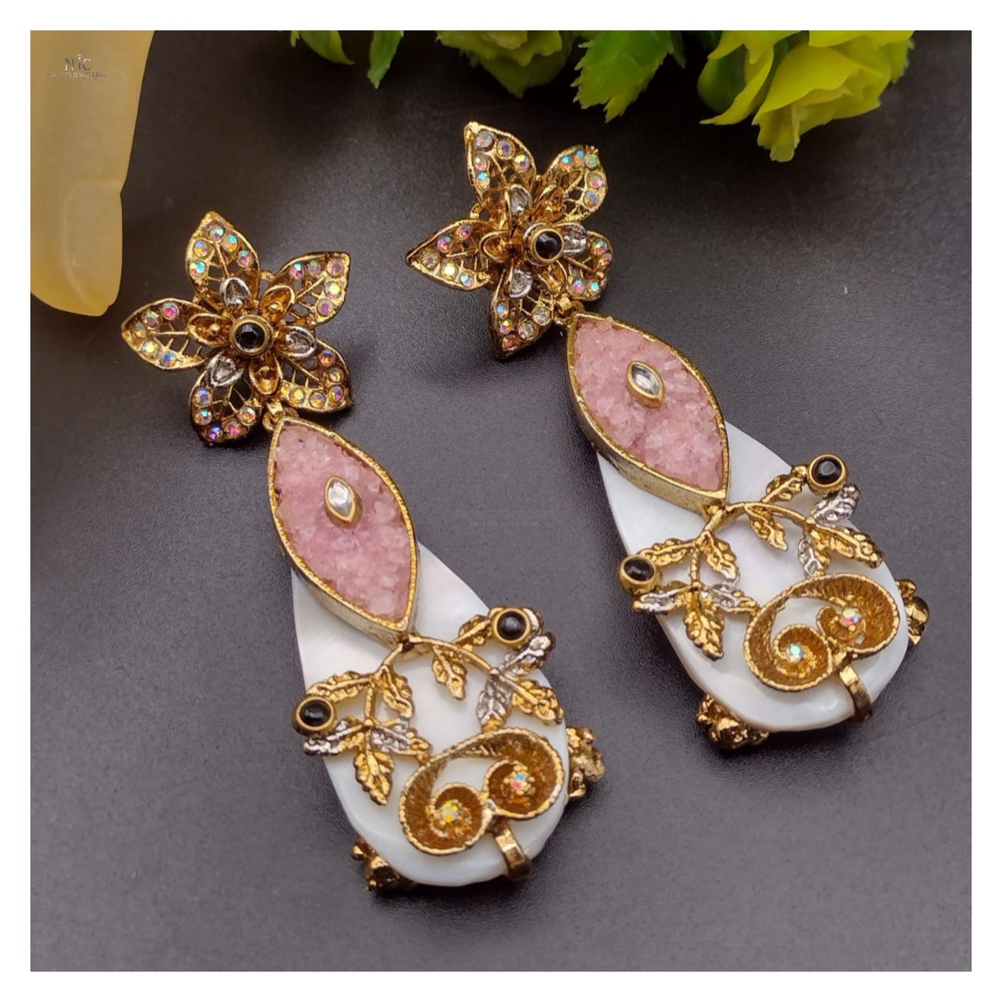 Indian style crush earrings