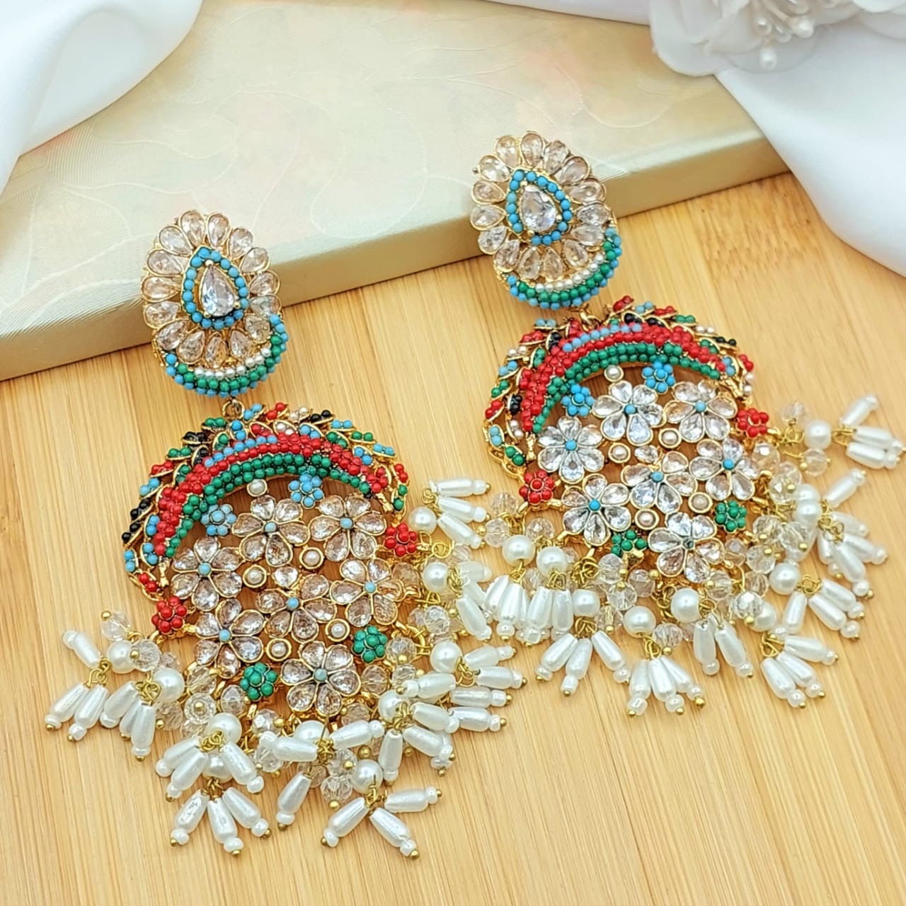 *Nauratan Gajra Earrings*