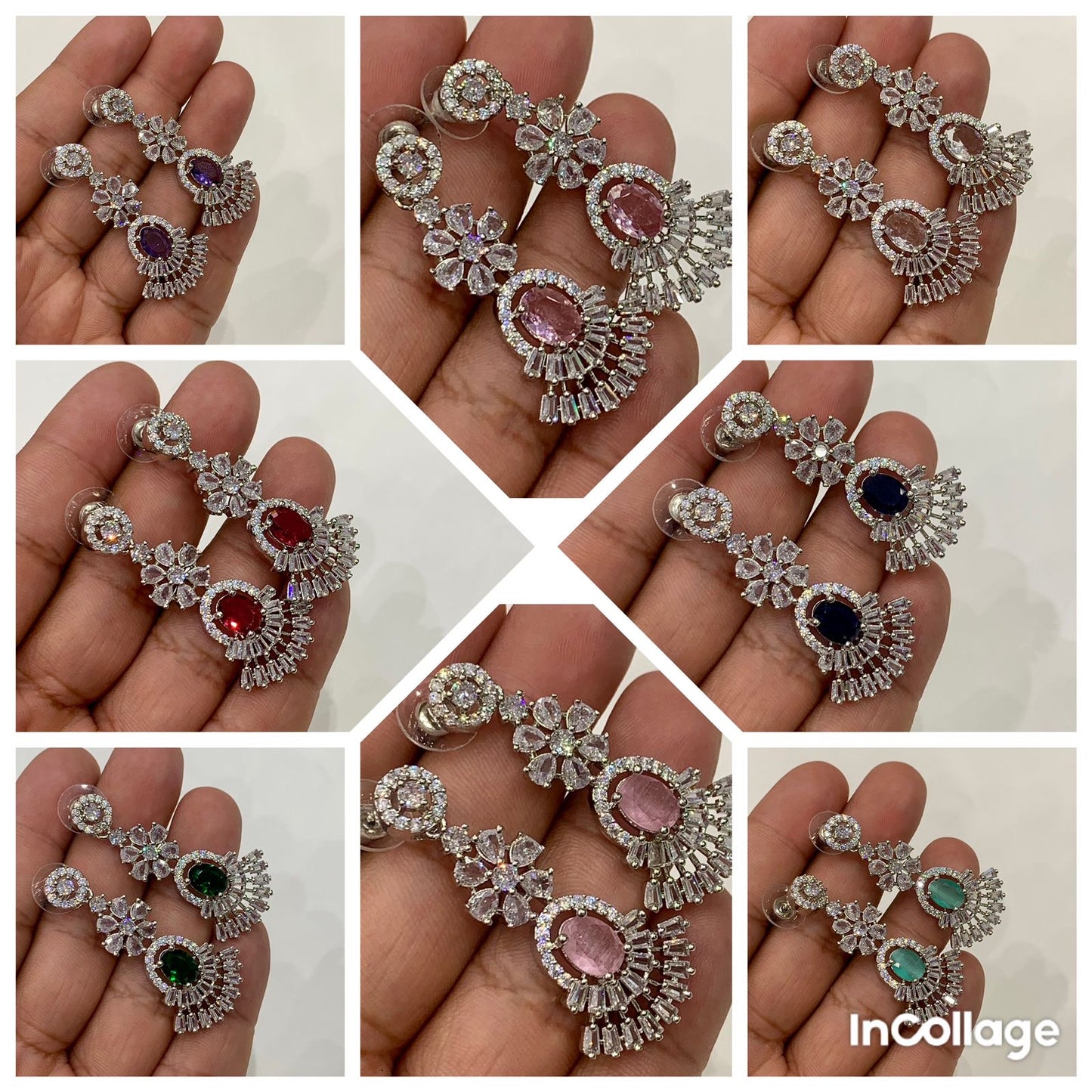 Zircon earrings danglers