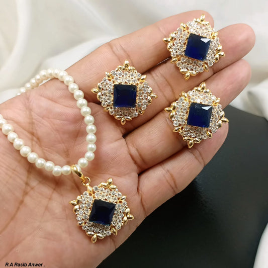 *Sheesha Kundan Locket Sets with Adjustable Rings*