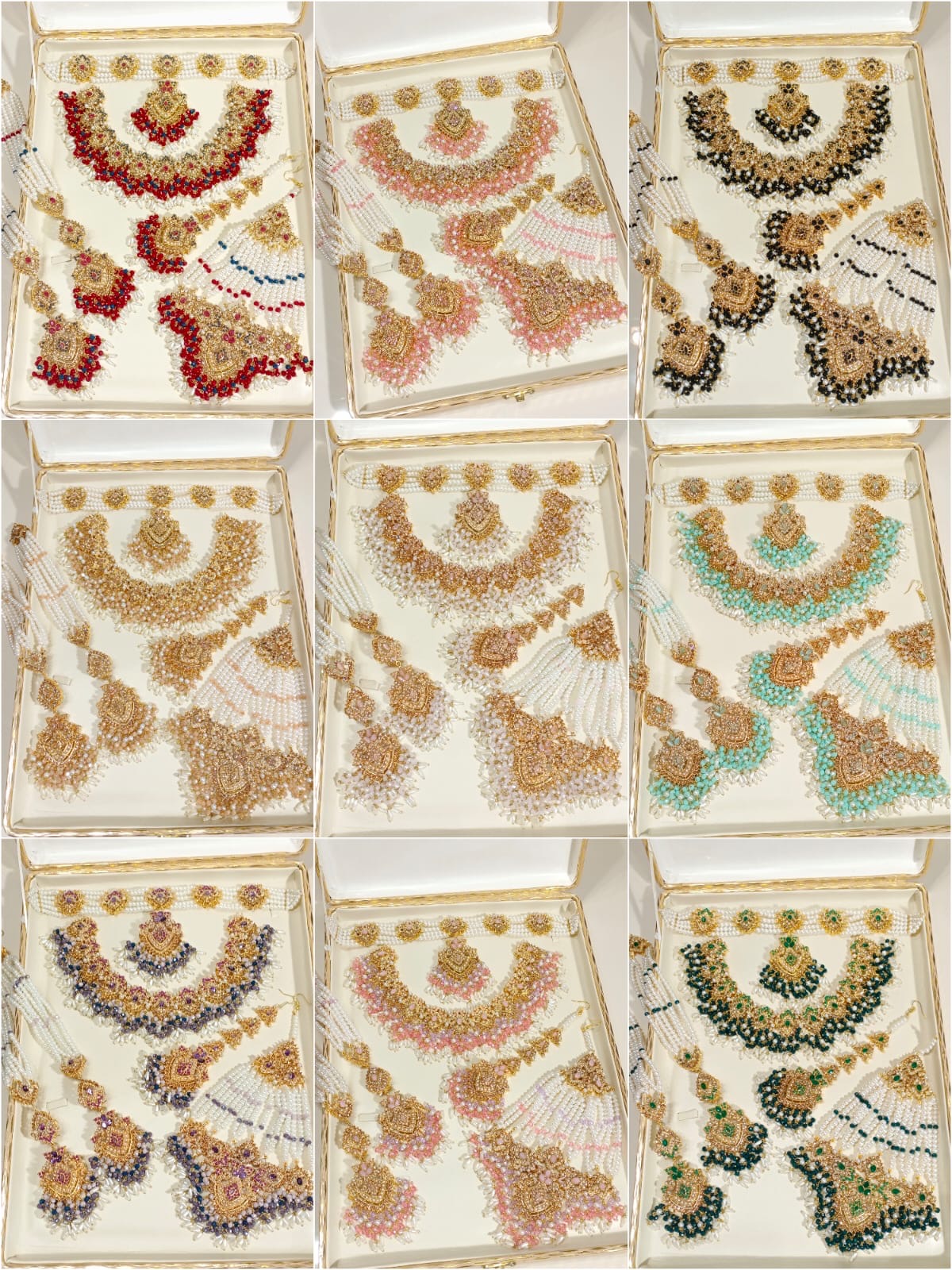 *Nauratan Bridal Set with Jhoomar & Tikka*