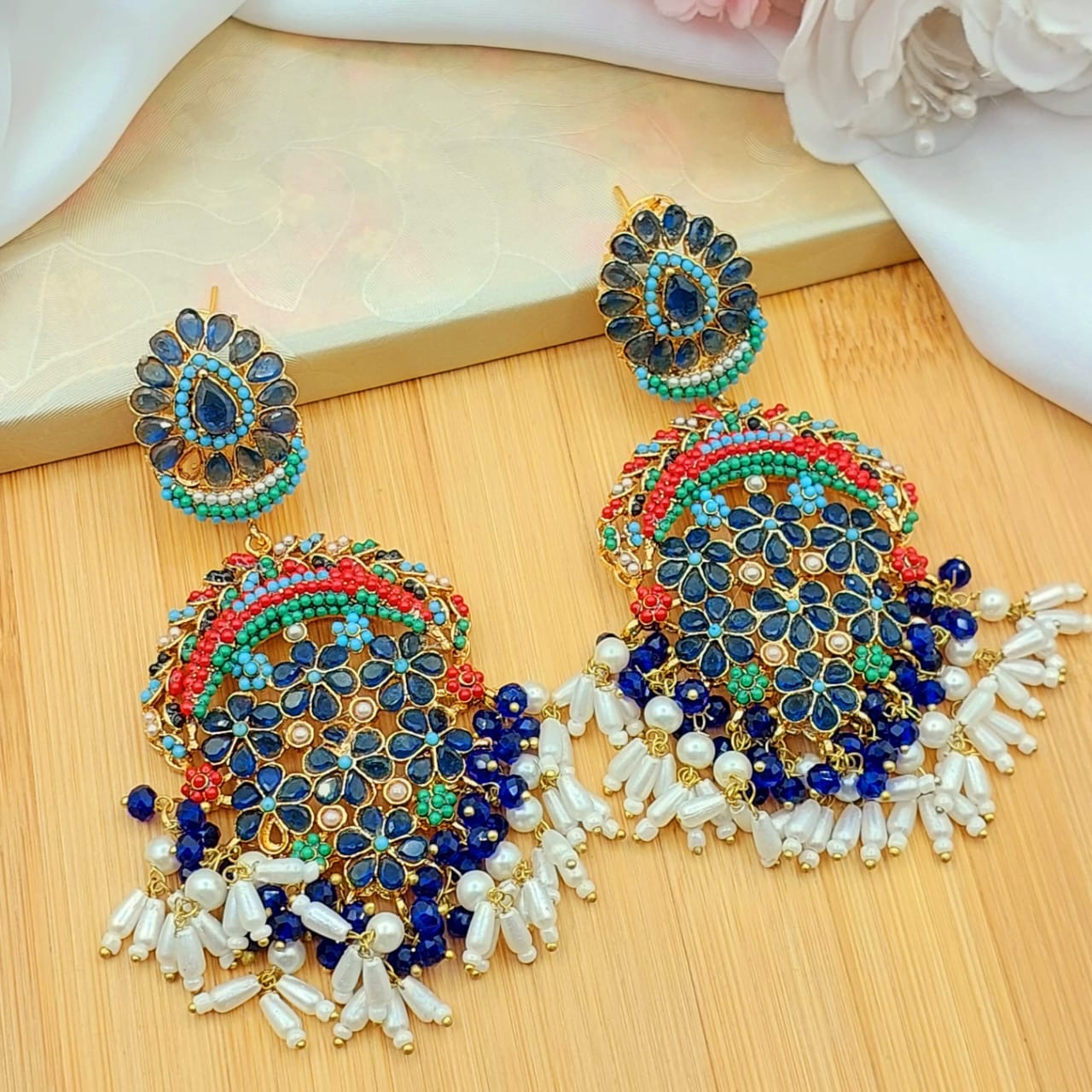 *Nauratan Gajra Earrings*