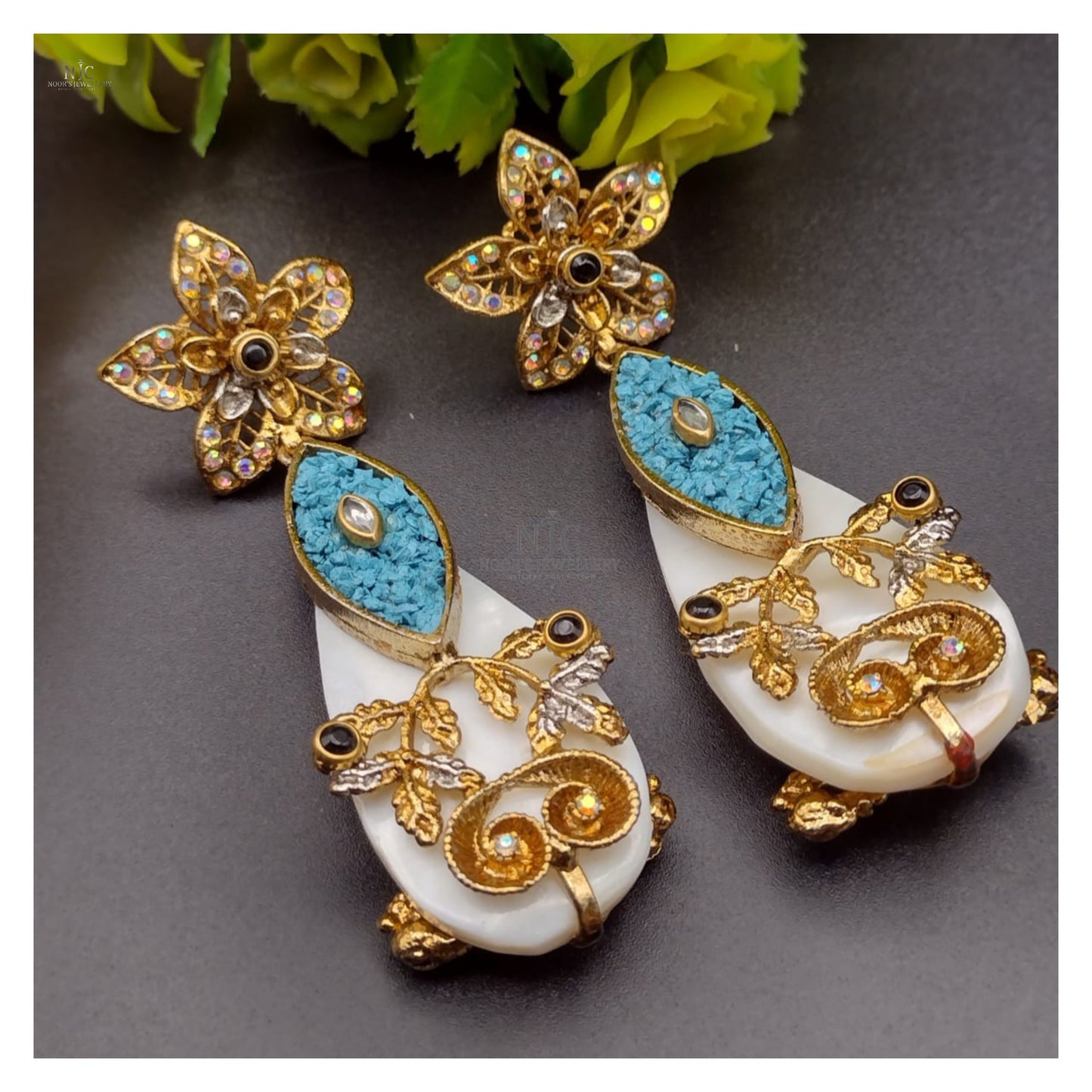 Indian style crush earrings