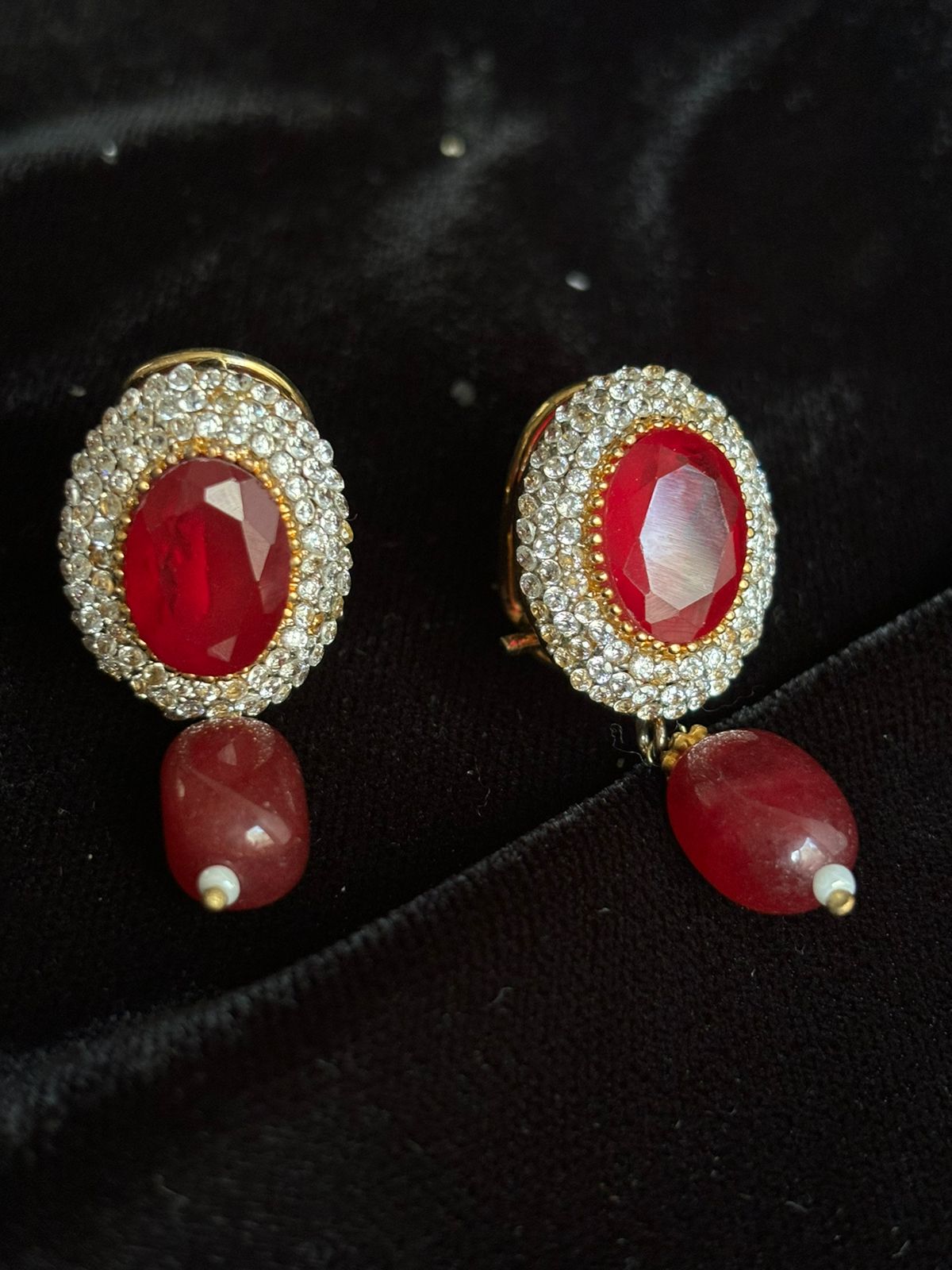 Silver sterling earrings with real stones