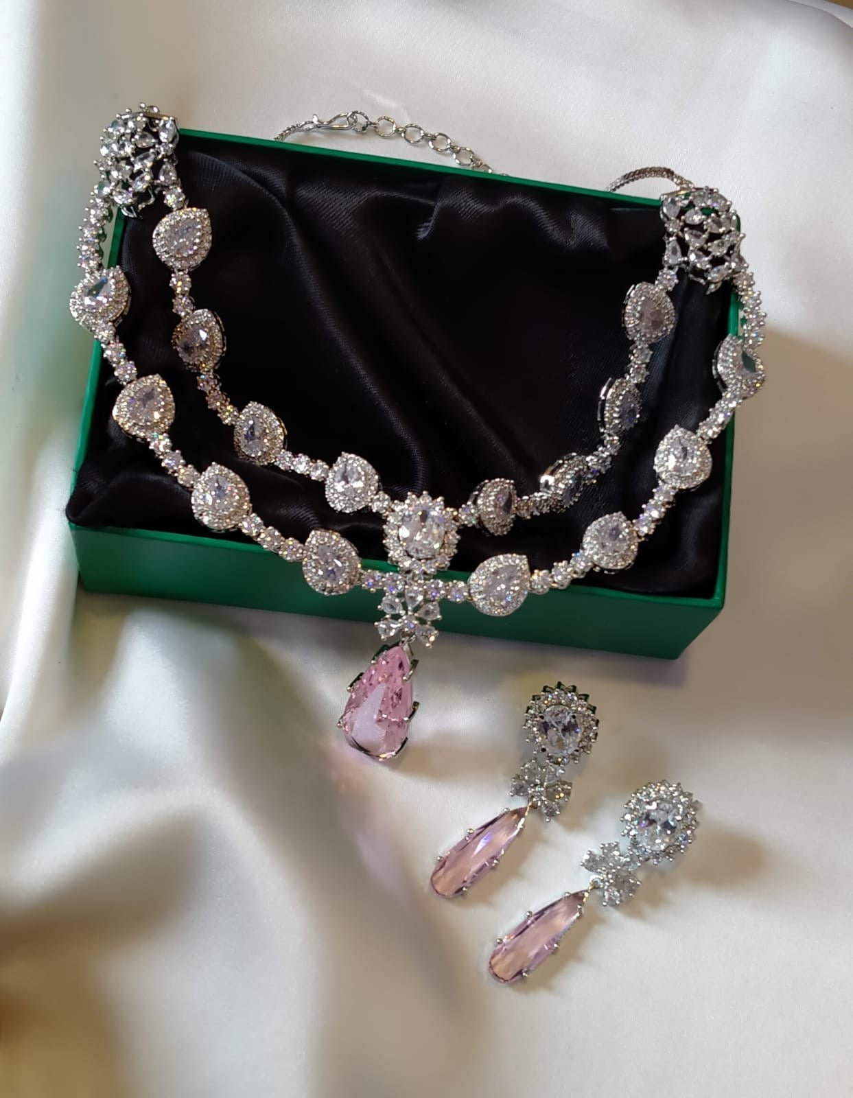 American Diamond Zircon Necklace Set
