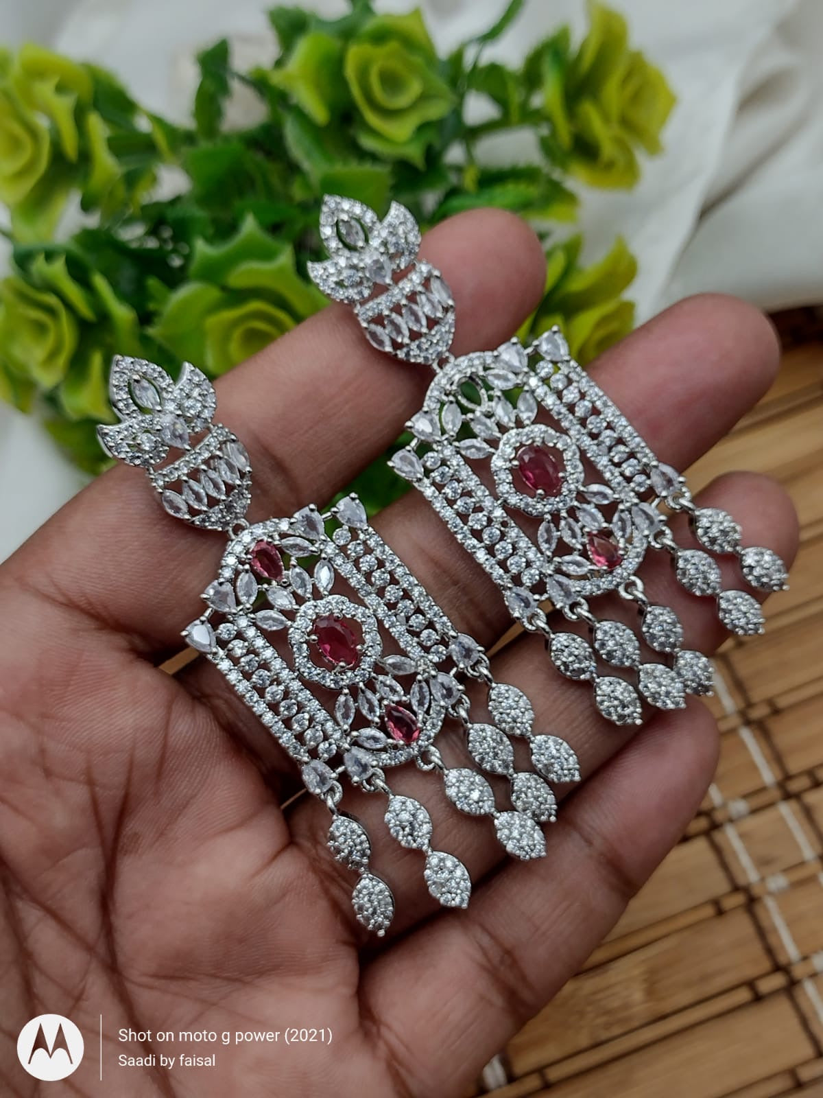 Zircon earrings