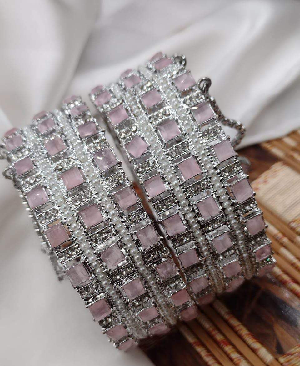 Square stones openable bangles