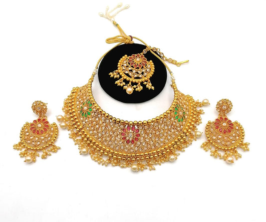 Polki style necklace set