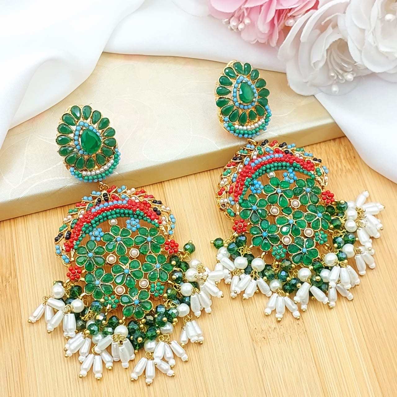 *Nauratan Gajra Earrings*