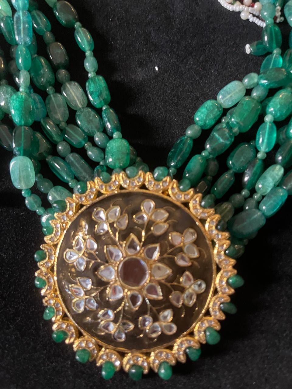 *Made to order, Statement choker set real stones kundan, with back meena kari gold plated*