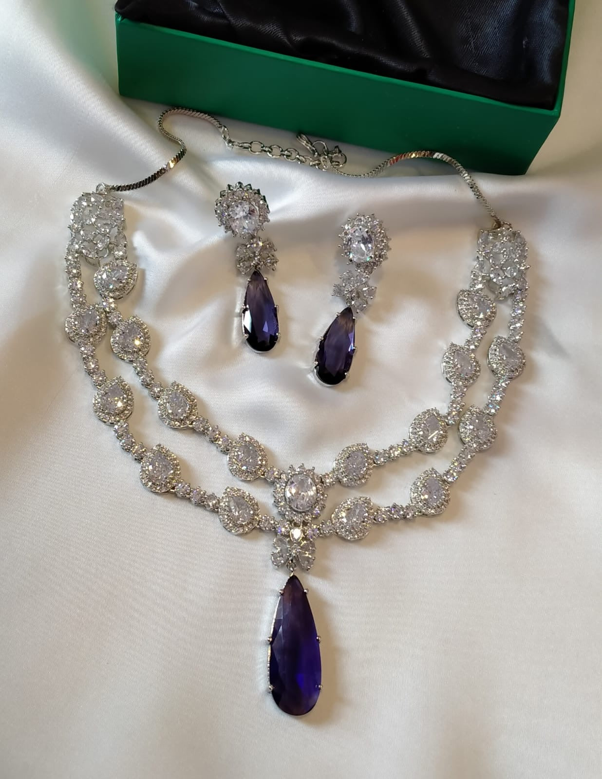 American Diamond Zircon Necklace Set