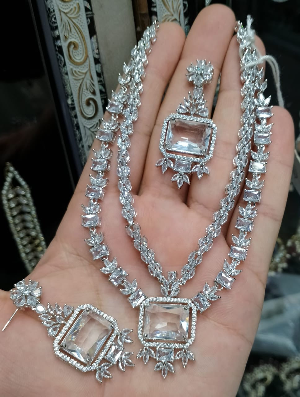*Zircon Double Layered Necklace Sets*
