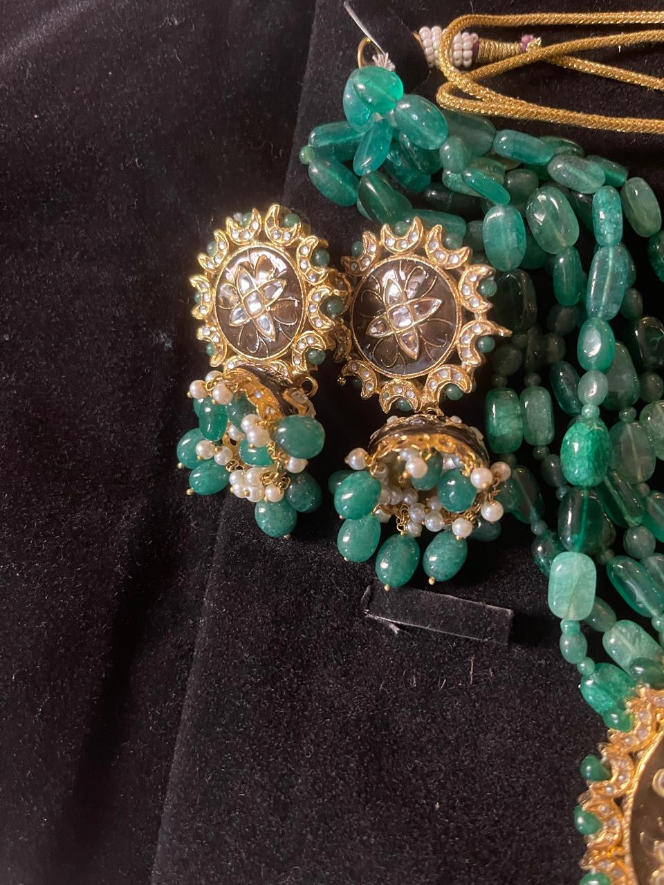 *Made to order, Statement choker set real stones kundan, with back meena kari gold plated*