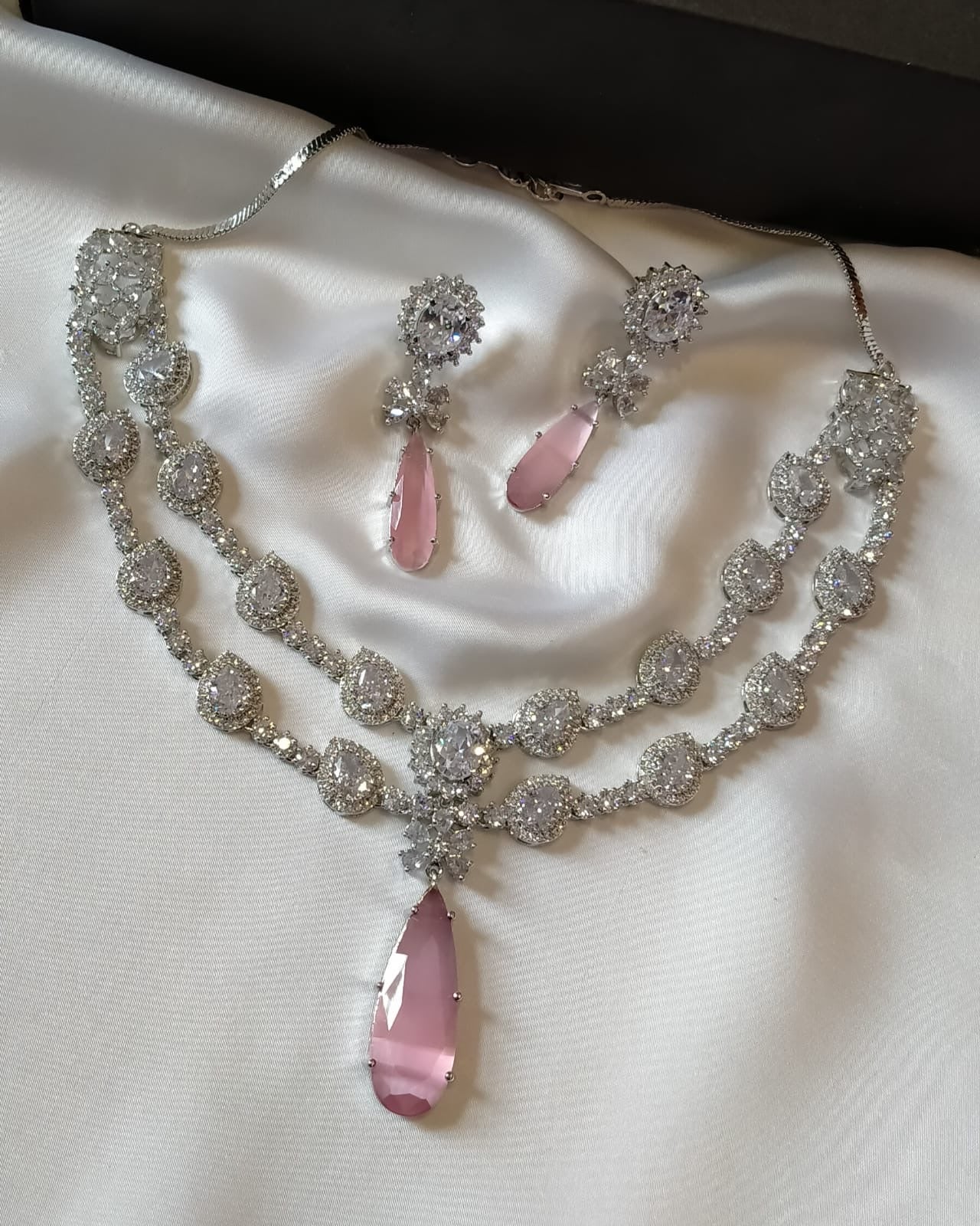 American Diamond Zircon Necklace Set