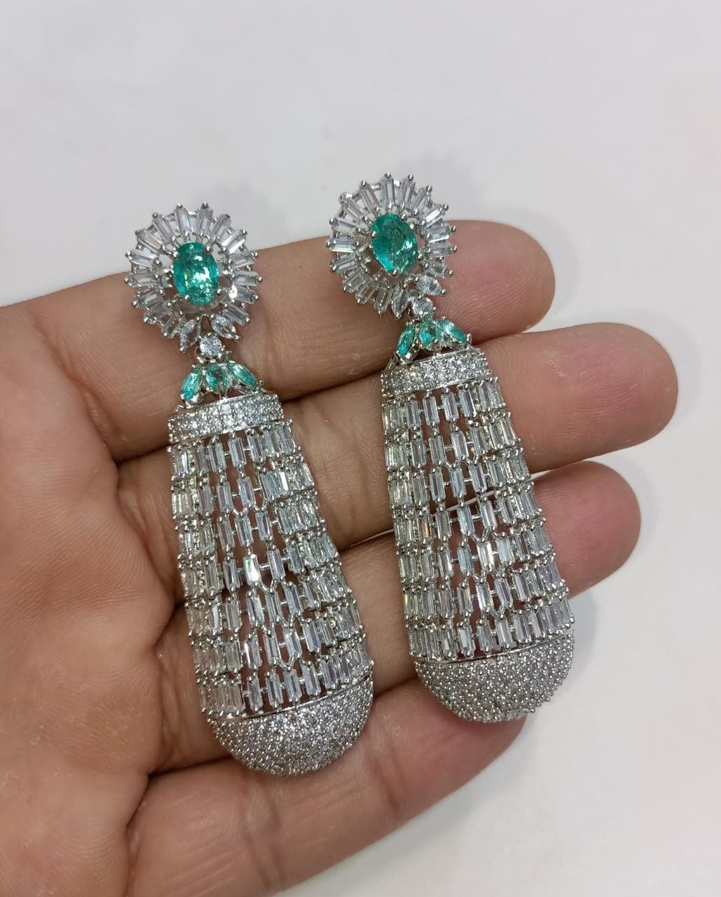 Zircon earrings danglers