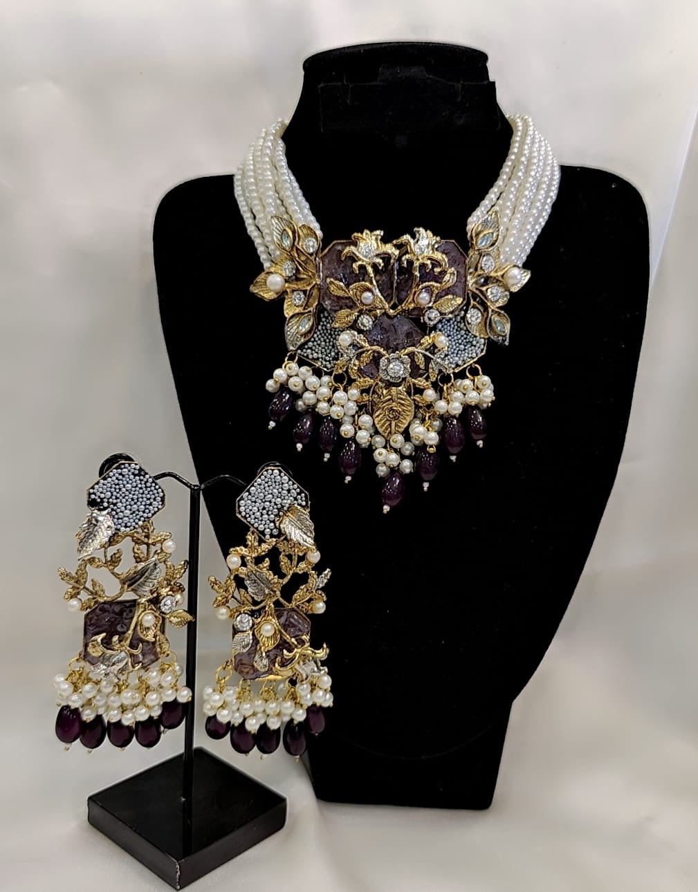 Designer collection Handmade turkish work chokkar with big size earrings