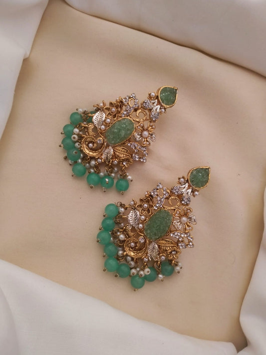 *Egyptian Style Crushed Stone Earrings*