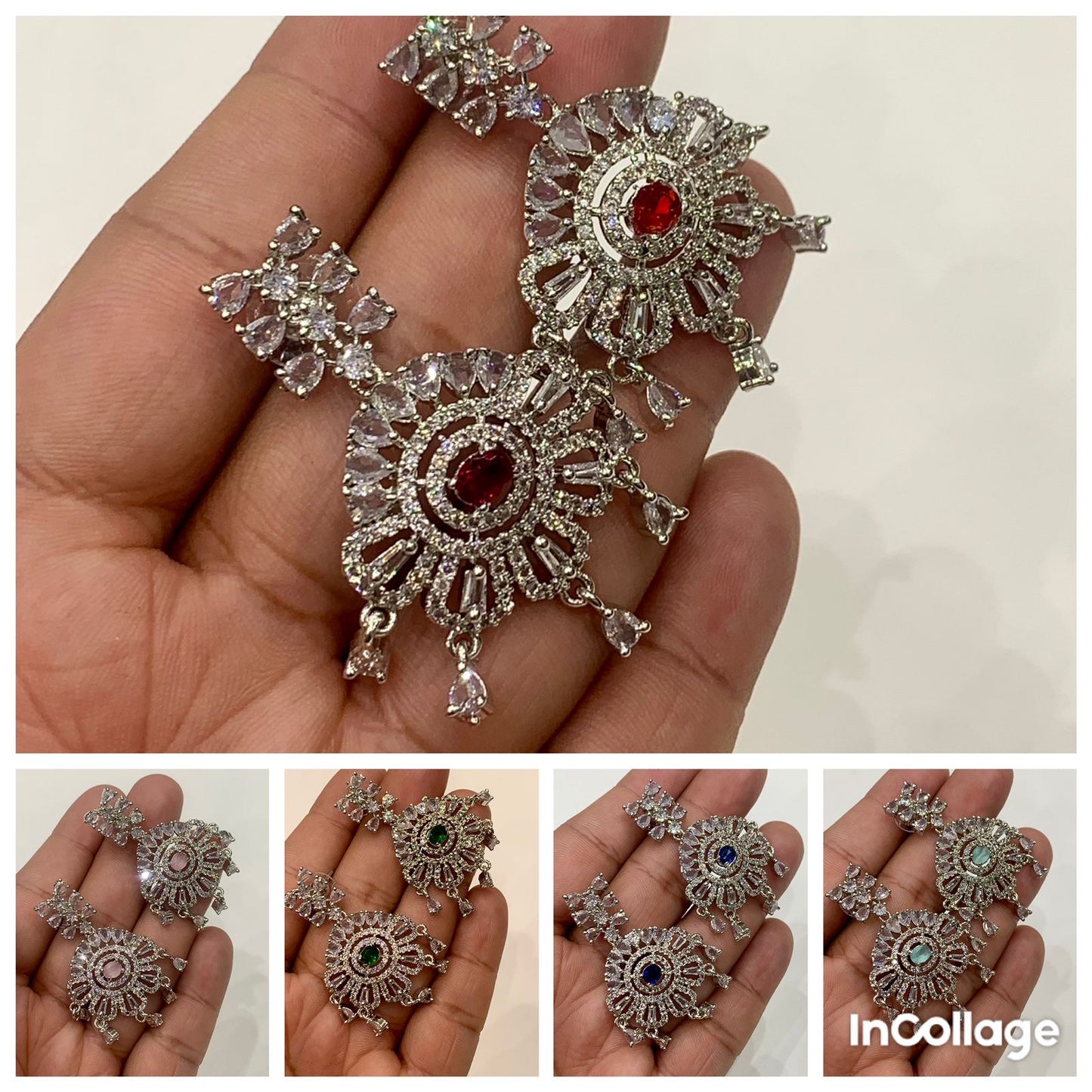 Zircon earrings danglers