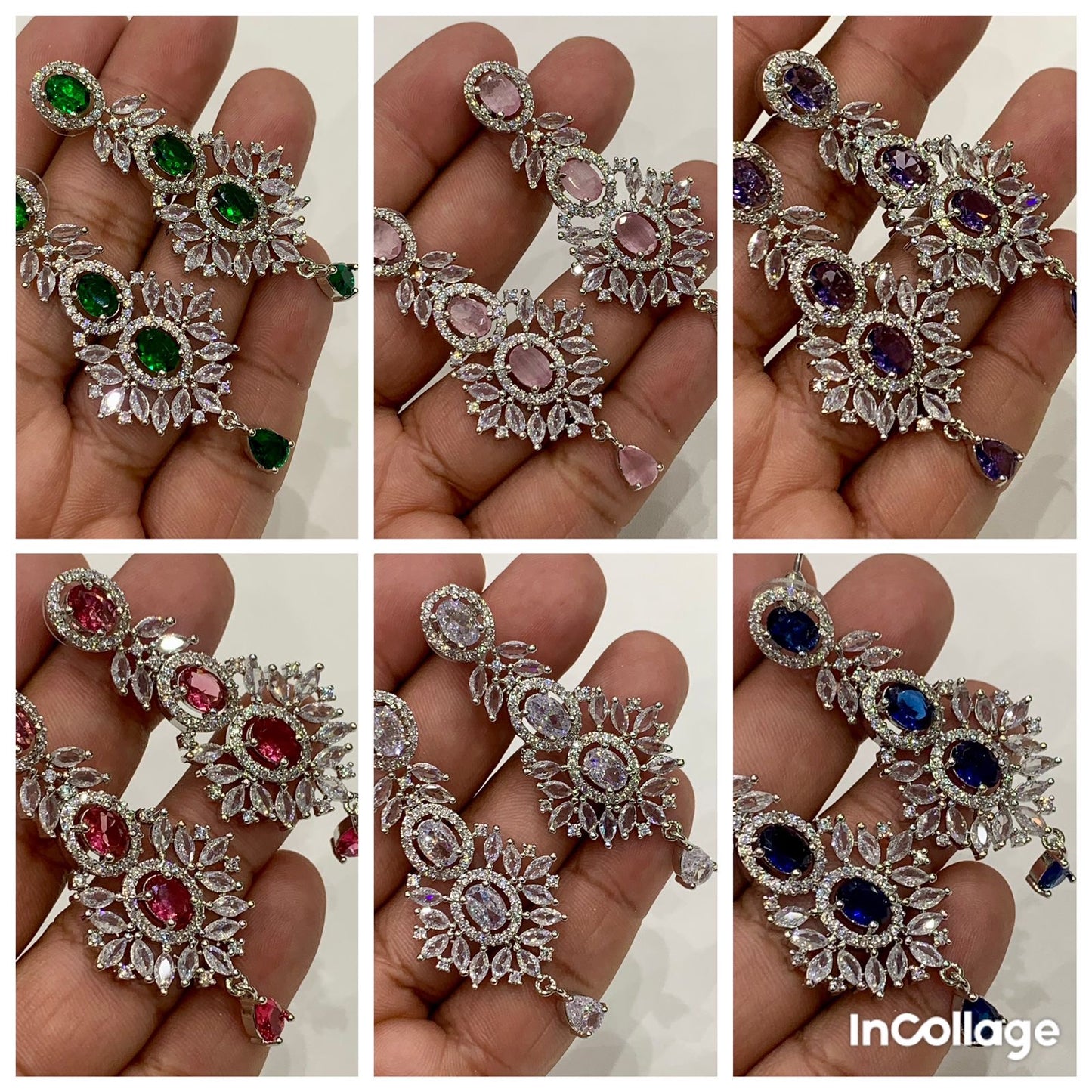 Zircon earrings danglers