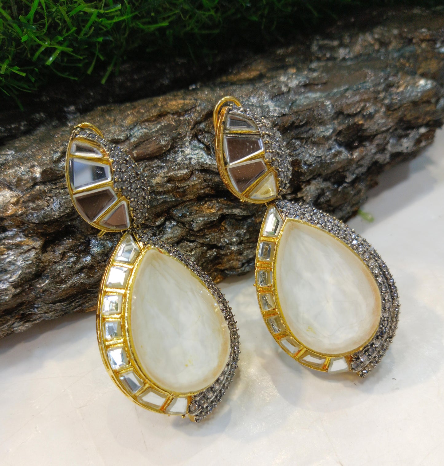 *Silver & Gold polished earrings*