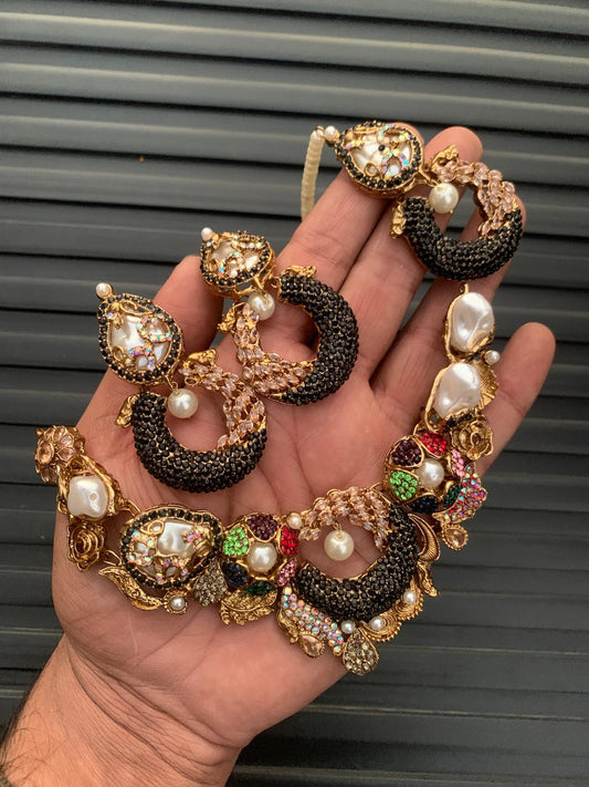 MOP Turkish necklace set with teeka