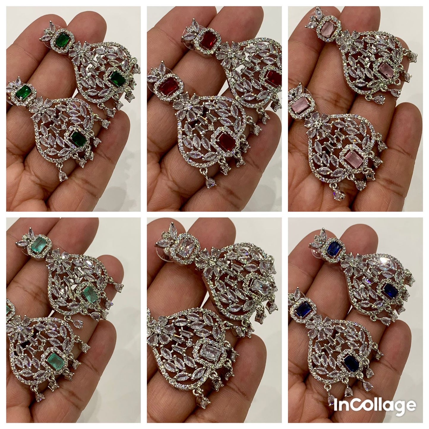 Zircon earrings danglers