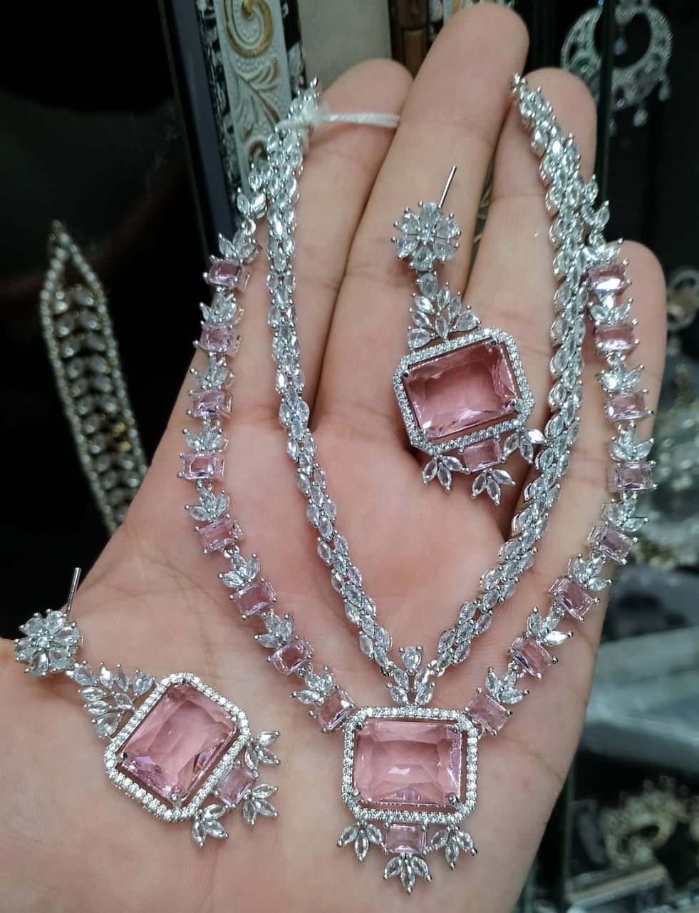 *Zircon Double Layered Necklace Sets*