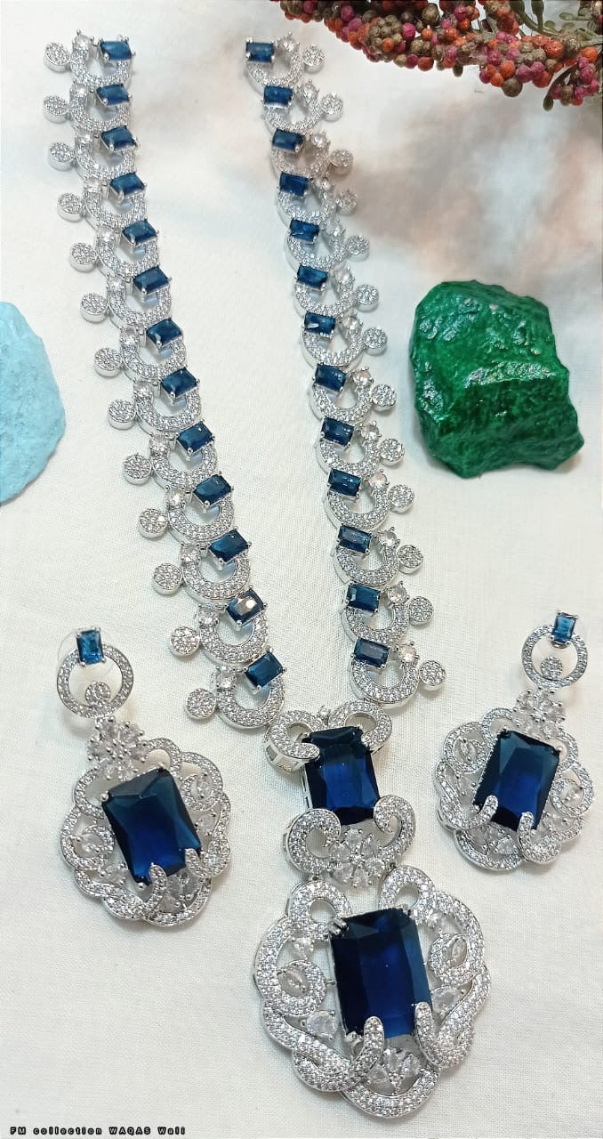 *Zircon Mala Set With Earrings*