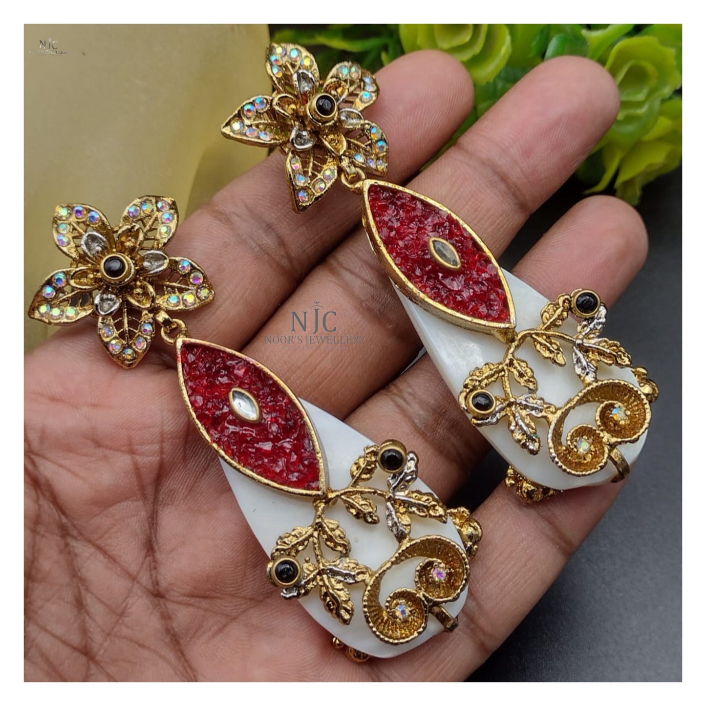 Indian style crush earrings