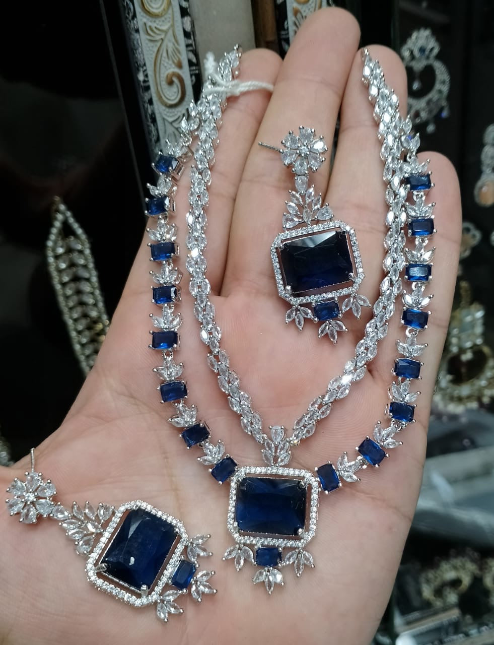 *Zircon Double Layered Necklace Sets*