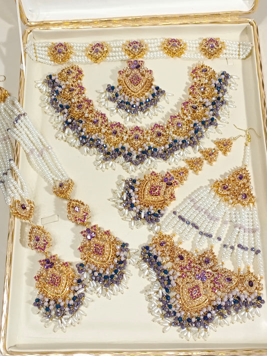 *Nauratan Bridal Set with Jhoomar & Tikka*