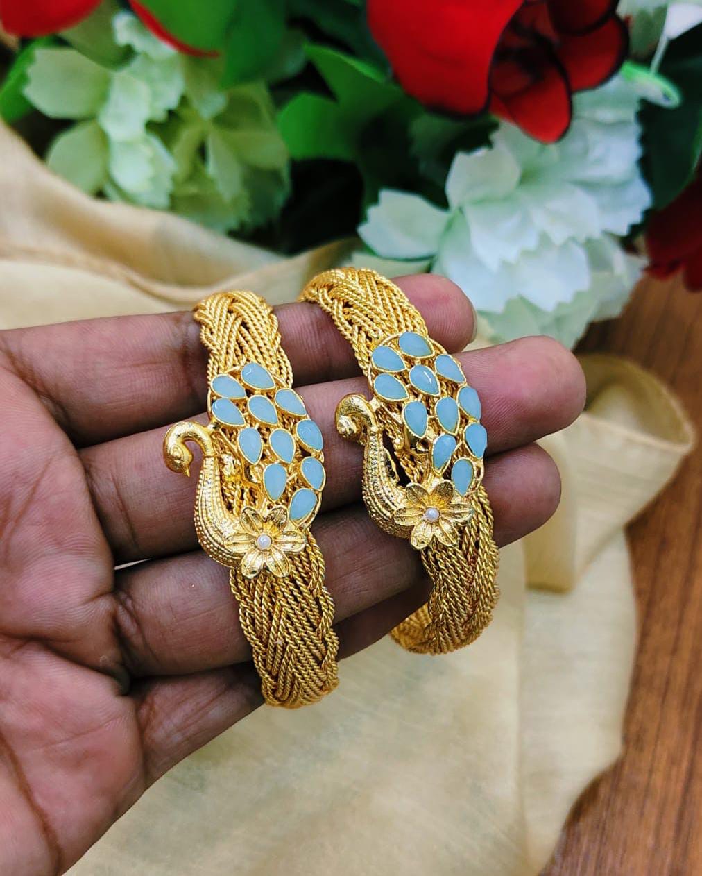 *Stylish Peacock Style Openable Bangles *Pair*