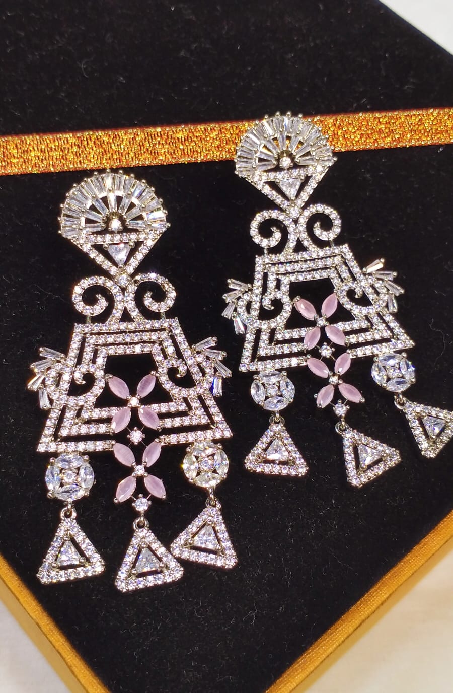 Zircon danglers earrings