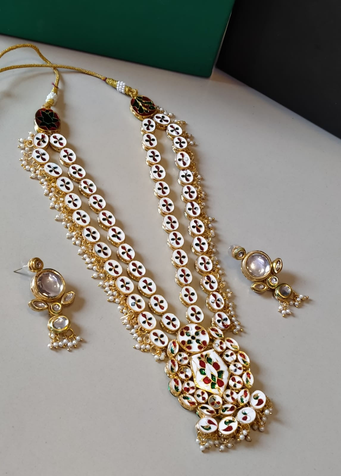 *Kundan pendent motive mala with Back Meenakari price*