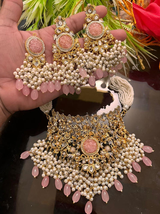 Crush stones bridal set