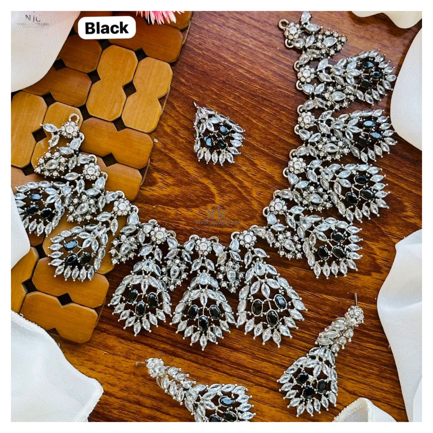 Designer collection necklace set steel polish